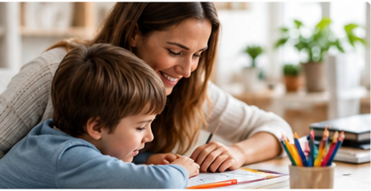 Adulto e bambino impegnati insieme in un'attività educativa quotidiana